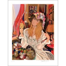 VERNET-BONFORT Robert - Lithographie originale "Femme à la toilette" 75x52cm