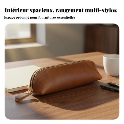Trousse crayons cuir - trousse, à