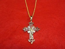 14KT Plaqué Or Croix Crucifix