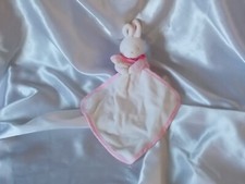 Doudou lapin blanc, rose