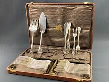 Service à poisson complet filet violoné Louis XV métal argenté Ravinet d'Enfert