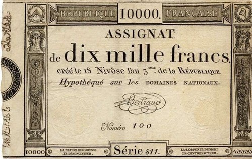 000 francs france - 10.000, 1795