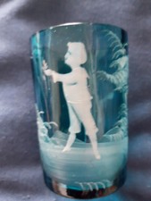 Grand Verre Gobelet Bleu Marie Grégory.
