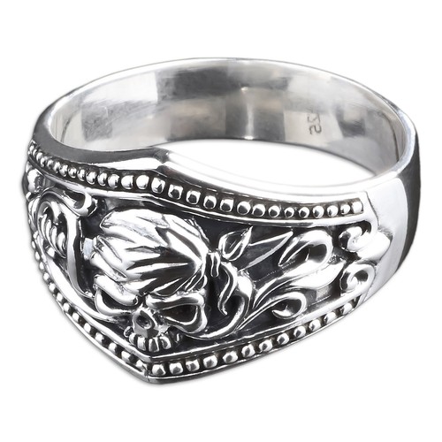 925 bague argent tête - bague,