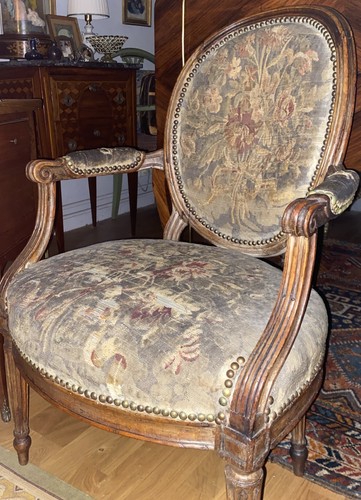Paire fauteuil cabriolet - fauteuil, louis