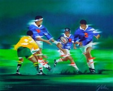 Victor SPAHN, RUGBY, lithographie signée