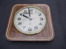 JAZ Electronic horloge murale hublot 1960 formica bois pendule design TB Etat !