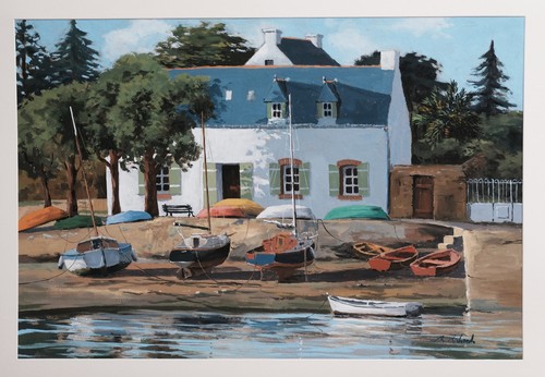 Grande gouache paysage
