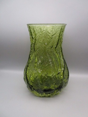 Vase vintage verre vert - vase, en