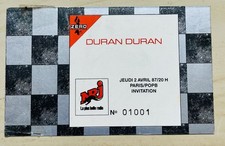 INVITATION 1001 Ticket De Concert 1987 DURAN DURAN Paris Bercy Guest