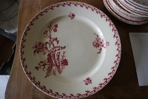 Ancien plat rond porcelaine - 1,