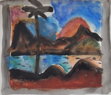 Claude Bonin-Pissarro (1921-2021) (017) - Aquarelle - Paysage de mer