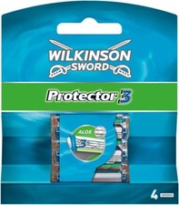 Lames de rasoir Wilkinson Sword " PROTECTOR 3 " Lot de 4 recharges Homme NEUF