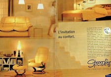 Publicité Advertising 1120 1999  sièges lits Stressless " system plus " 2 pages
