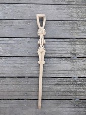 Ancienne CANNE BOIS SCULPTE MAIN African Art Tableau Vintage