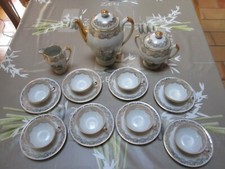 SERVICE  A CAFE FRAGONARD VERITABLE PORCELAINE