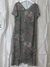 Robe HABILLEE ELEGANTE Femme Taille 42 Verte Rose IMPRIME DISCRET Voile