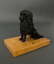 Rare caniche en bronze patine