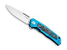 Q4.BL - COUTEAU LIONSTEEL Q4TTRO TITANIUM BLEU/FIBRE DE CARBONE