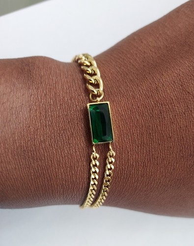 Bracelet doré avec pierre - bracelet,