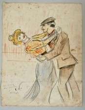 ANONYME-DESSIN PASTEL ET MINE