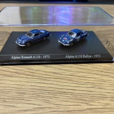 1/87 duo alpine Renault A110 ET A110 RALLYE Monte-carlo 73 sous plexiglas