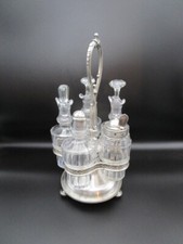 Orfèvrerie CHRISTOFLE, beau Service à Condiments ancien Métal Argenté, 5 pièces