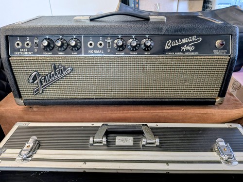 1967 fender bassman black face - black,