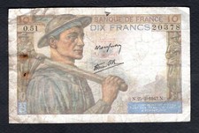 Un billet de 10 Francs Mineur