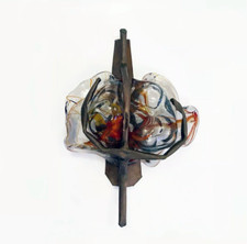 Grande applique Sculpturale brutaliste mid century cuivre et Murano.