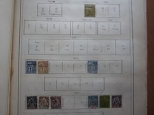 COLONIES FRANCAISES : LOT DE TIMBRES DE GUADELOUPE SUR 8 FEUILLES D ' ALBUM