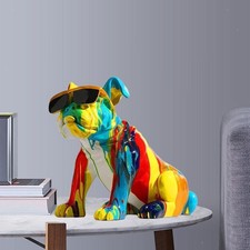 Bouledogue coloré Figurine Chien Sculpture Statue Bureau Art Artisanat