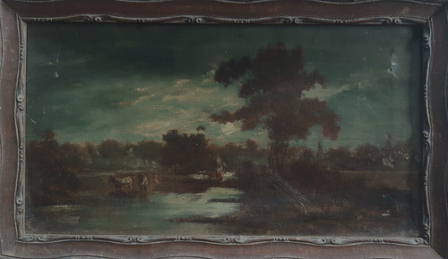 Tableau ancien huile toile - huile,