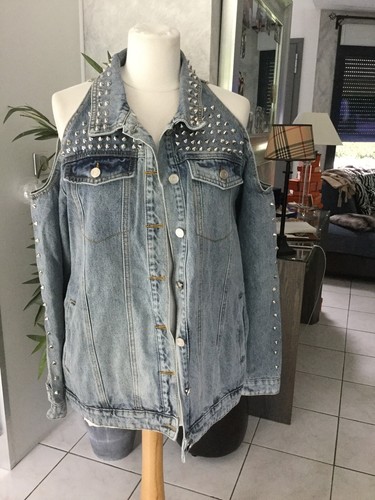Veste jean cloutée - en,