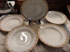 5 assiettes creuses en porcelaine de Limoges William Guerin