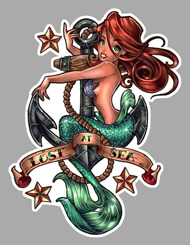 Sticker sirène pin marine - sticker,
