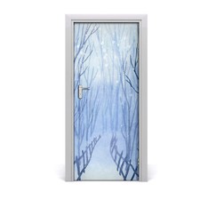 Tulup Autocollant de porte 85x205 cm autocollant - Forêt en hiver