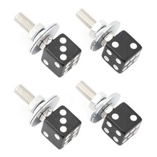 4X Vis Plaque Immatriculation Moto Et Écrous Plastique noir Dés Custom Chopper E