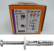 SPIT Hit M8x110 / 80P - 50 Chevilles à Frapper 060093 Fixation Multimatériaux