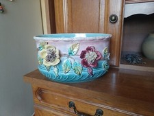 Grande Jardinière en barbotine Art Nouveau Denis de Bruyn Fives Lille H=15,5cm