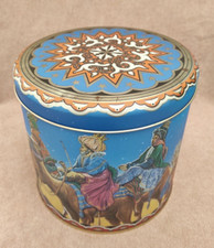 Boite en métal , décor de Noel,  rois mages, crèche, vintage