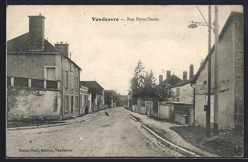Cpa vendeuvre rue - cpa,