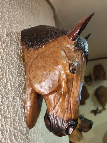 Sculpture bois tete cheval - tete,