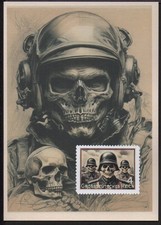 ✔️ GERMANY 3. CARTE POSTALE FAUSSE FALSIFICATION guerrier REICH NAZI DEAD...