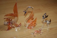 Lot 4 Animaux en verre