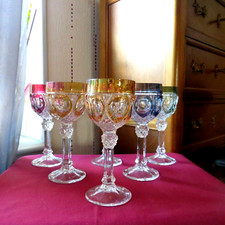 6 verres roemer de couleur en