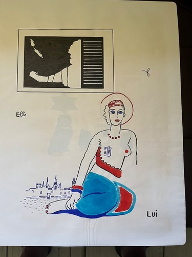 Dessin encre chine signé - encre, de