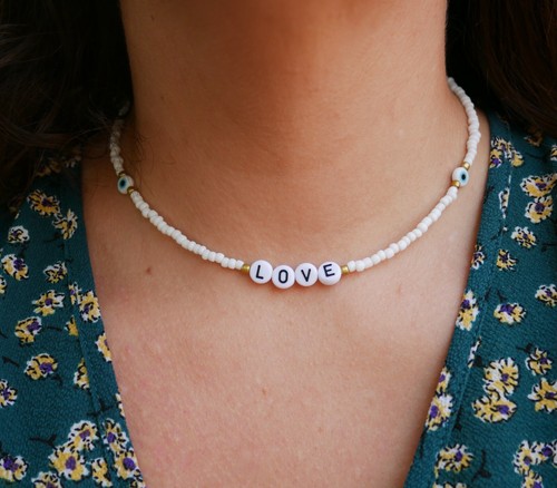 Collier love perles - collier,