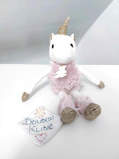 Peluche/Doudou Licorne Blanc Tutu Tulle Rose Doré Fourrure 18cm  Histoire D'ours
