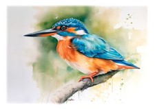 Tableau - création originale - Oiseaux - Martin pêcheur